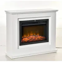 HOMCOM Elektrische open haard MDF, gehard glas 98L x 27,5B x 80H cm Wit