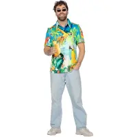 Coppens Hawaiishirt papegaai - 100% Polyester - Landen & Culturen | Maat M