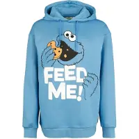 Sesame Street Trui met capuchon - Cookie Monster - Feed Me! - Oversized - S tot XXL - voor Vrouwen - blauw - Maat L