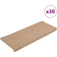 vidaXL Trapmatten zelfklevend 30 st 65x24,5x3,5 cm beige
