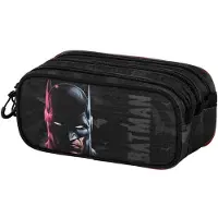 KARACTERMANIA - DC Comics Batman - Trick FAN 2.2 - Pennenzak - Potloden Etui met Triple Rits - Pennenetui met Trolley bevestiging - Zwart