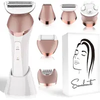 Sansbeauté 6-in-1 Ladyshave Gezicht - Oksels - Benen - Bikinilijn - Scheerapparaat Vrouw - Epilator - Epileerapparaat Dames - Trimmer Vrouw - Bikinitrimmer - USB Oplaadbaar