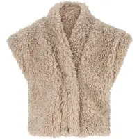 Like Flo Young teddy gilet beige Effen - maat 176 | Gilet van