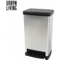 Urban Living Pedaalemmer met valrem 50L – Kleur metaalgrijs