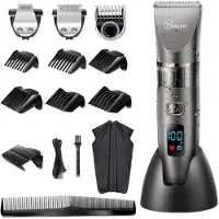 Hatteker 3-in-1 Tondeuse - Professionele Tondeuse voor Mannen - Baardtrimmer, Detailtrimmer en Haarknipper - Waterdicht - met kapperscape