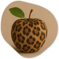 MuchoWow Organische wanddecoratie 40x40 cm - Organisch schilderij Appel - Panter - Blaadje - Groen - Muurdecoratie woonkamer - Kamer decoratie - Schilderijen - Muurcirkel aesthetic