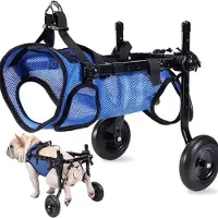 BOG Hondenrolstoel Achterpoten - Ondersteunt Genezing Van Gewonde Of Gehandicapte Honden - Verstelbare Hondenwagen Voor Zwakke Of Verlamde Huisdieren - Blauw Maat M