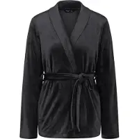 Triumph Badjas kort ' Sensual Velour Robe Top ' zwart