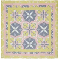 Comma Doek duifblauw / olijfgroen / rosa / wit
