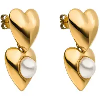 Purelei Oorbellen 'My Heart' goud / parelwit