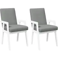 vidaXL Eetkamerstoelen met kussens 2 stuks wit massief hout rubber