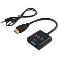 Savio Adapter HDMI (mannelijk) – VGA (vrouwelijk) met audio, model CL-23/B, zwart