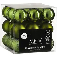 Mica Decorations Kerstballen Set - 27 Stuks - Ø6 cm - Onbreekbaar - Donkergroen