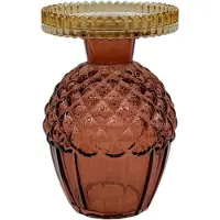Mansion Atmosphere Kandelaar Acorn 9,8x11cm Bruin bruin Glas Kandelaar