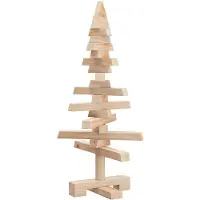 vidaXL | Houten kerstboom | natuurlijk 60 cm Massief grenenhout