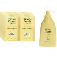 Heno de Pravia Voordeelset met 12 x Zeep á 115 gram + 1 x Vloeibare zeep 300ml met dispenser