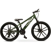 Cyclux 24 Inch Mountainbike – 21-speed Shimano – Schijfremmen – Army Green