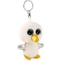 Nici Sleutelhanger GLUBSCHIS Meeuw Gullbert 9cm - wit - Pluche metgezel voor rugzak of tas, knuffelige hanger met metalen ring voor sleutelhanger & sleutelhouder | 61841