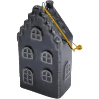 Housevitamin Kersthanger Kerstbal Xmas Hanger Huis Keramiek Zwart 3,5x2x6,5cm - Unieke kerstsfeer in huis