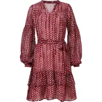 Smashed Lemon Bordeaux en babyroze geometrische jurk |