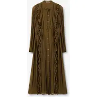 Sissy-Boy Donkergroene Maxi Jurk Met Ruffles | Maat: M