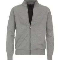 Casa Moda Vest grijs uni met rits wijde fit