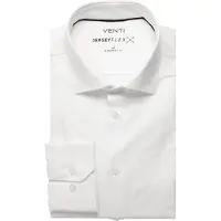 Venti Jerseyflex Modern Fit Jersey overhemd wit, Effen