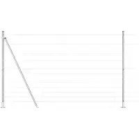 vidaXL Gelast Draadhek met Betonnen Basis 25 x 1,5 m Zilverkleurig