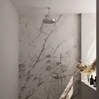 Brauer Stripe Inbouw Regendoucheset Met 2 Stopkranen - 20cm Plafondbuis - Staafhanddouche - Wandhouder - Chroom - Messing - Kranen, Douchekranen, - Kranen, Douchekranen, Douchesets, Inbouw douchesets