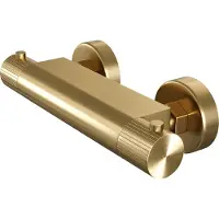 Brauer Stripe Opbouw Douche Thermostaatkraan - Geborsteld Goud PVD - Messing - Kranen, Douchekranen, Douchethermostaten - 8720724563910 - Kranen, Douchekranen, Douchethermostaten