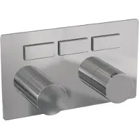 Brauer Stripe 3-weg inbouwthermostaat met drukknoppen met in- en afbouwdelen chroom