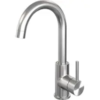 Brauer stripe hoge opbouw wastafelmengkraan met draaibare ronde uitloop model a rvs-kleurig geborsteld pvd