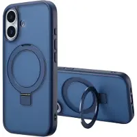 Accezz Ring Stand Backcover met MagSafe voor de Apple iPhone 17 - Blauw