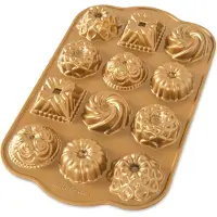 Nordic Ware Bundt Charms 12 stuks 30,2 cm gietaluminium goudkleurig
