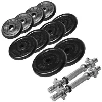 Gorilla Sports Dumbellset 20 kg + 2 x 5 kg Rubber - 30 mm