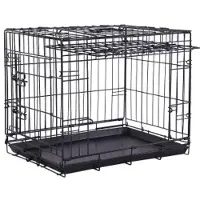 Brekz Bench zwart met schuifdeur voor de hond M
