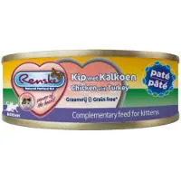 Renske Kitten Graanvrij pâté kip met kalkoen natvoer kat (blikjes) 48 x 70 g