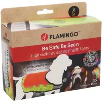 Flamingo Veiligheidsvest Simi fluo oranje met led licht voor de hond M