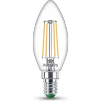 Philips UltraEfficient LED lamp - 25W - E14 fitting - Warmwit licht: 2700K - Helder glas - B35 kaarslamp - Lange levensduur