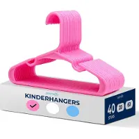SereneLife Kinderhangers – 40-delige Set Kunststof Hangers voor Baby-, Peuter- & Newborn- Antislip & Ruimtebesparend - Roze
