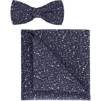 Olymp Vlinderdas en zakdoek set blauw, Bloemen