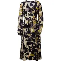 MADELEINE Jurk beige / lichtgroen / zwart