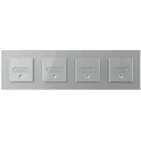Livolo | Grijs | SR+SR+SR+SR | Slide-Dimmer | Wisselschakelaar | Smart