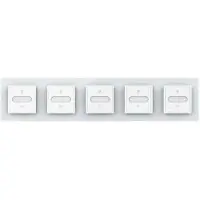 Livolo | Wit | SR+SR+SR+SR+SR | Slide-Dimmer | Wisselschakelaar |