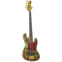 Fame Custom JB 5 Special Burl Green - Elektrische basgitaar