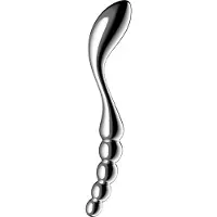 Satisfyer Star Force 1 - metalen dildo met bolletjes - zilver