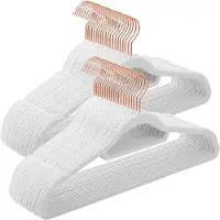 Hoppa! - Fluwelen kleerhangers - Set van 20 - Rosegouden haken - Antislip - 360 graden draaibaar