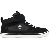 Timberland Stone Jump Mid Hook & Loop Sneaker Black Suede Size: 22 | Shoes Outlet | kids | Zwart