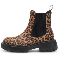 Woden Chelsea boots 'Aya Leo' beige / donkerbeige / zwart