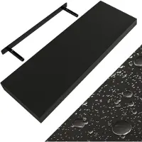 Casaria Wandplank Zwevend Mat Zwart MDF 70x23x3,8cm